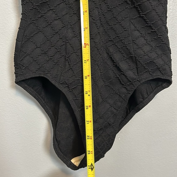 Vintage Black one piece swimsuit with gold tone buttons size small - Picture 14 of 15